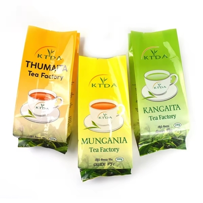 কাস্টম মুদ্রিত স্তরিত 240g 500g জলরোধী প্লাস্টিকের ব্যাগ পকেট ব্যাক সীল ফয়েল খাদ্য গ্রেড চা প্যাকেজিং ব্যাগ সাইড গ্যাসেট