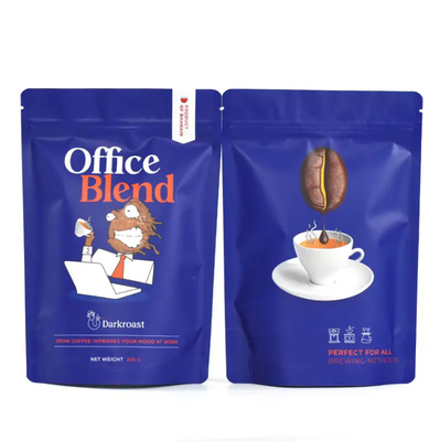 কাস্টম ডিজাইন মুদ্রিত গন্ধ প্রতিরোধী 100g 500g স্ট্যান্ড আপ জিপার পকেট স্যাচট সম্পূরক Whey কফি প্যাকেজিং Mylar ব্যাগ