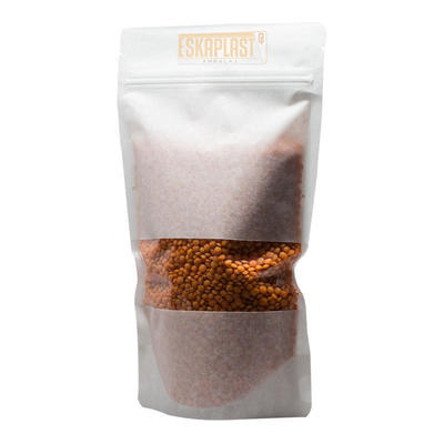 ছোট জানালা সহ সাদা গরুর চামড়ার ব্যাগ (দাঁড়ানো ব্যাগ), কাস্টম প্রিন্টেড জিপার, ক্রাফট পেপার স্ট্যান্ডিং ব্যাগ/খাদ্য প্যাকেজিং ব্যাগ